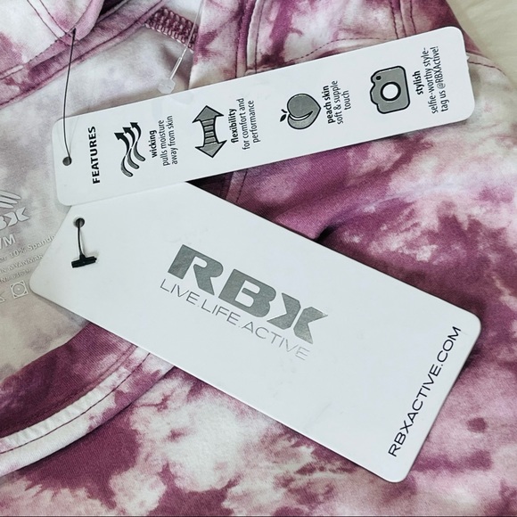 RBX SWEATSHIRT moisture wicking Flexibility PEACH SKIN  stylish marbled purple M - Picture 6 of 11